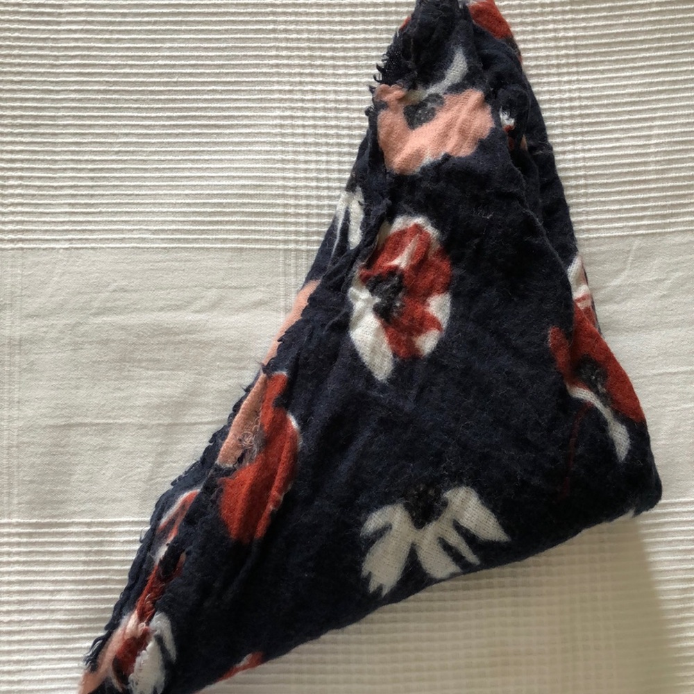 Fuzzy floral scarf